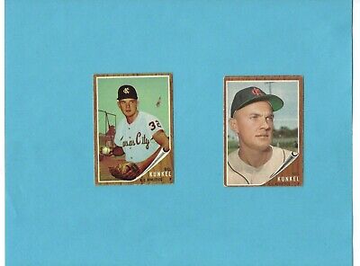 1962 Topps Lot of 2 Diff #147 Bill Kunkel Variation Baseball Cards  