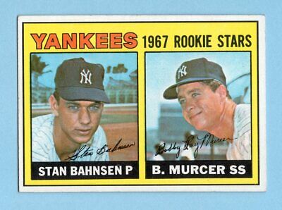 1967 Topps #93 NY Yankees Rookie Stars Murcer, Bahnsen Baseball Card NM 