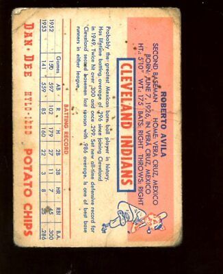 1954 Dan Dee Potato Chips Baseball Card Bob Avila