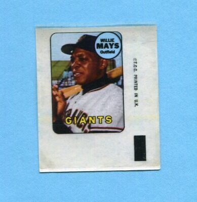 1969 Topps Decal Willie Mays San Francisco Giants Baseball Card 