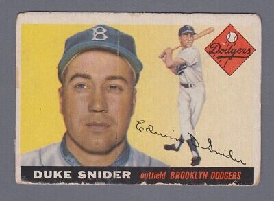 1955 Topps #210 Duke Snider Brooklyn Dodgers Baseball Card Low Grade