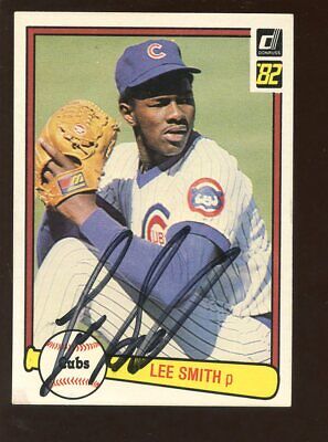 1982 Donruss Baseball Card #252 Lee Smith Rookie Autographed EX Hologram