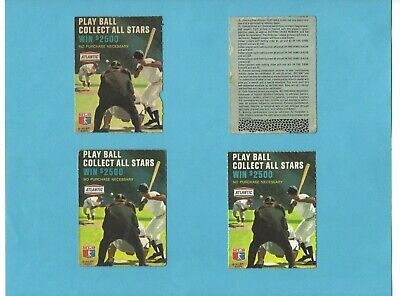 1968 Atlantic Oil Play Ball Game Lot of 4 Different Baseball Cards LG-EX 