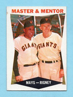 1960 Topps #7 Master & Mentor Willie Mays & Bill Rigney Baseball Card Ex/Mt o/c 