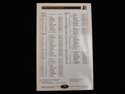 2000-2001 Official Indiana Pacers Media Guide