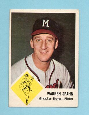 1963 Fleer #45 Warren Spahn Milwaukee Braves Baseball Card EX  