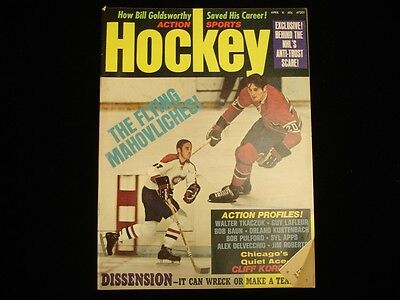 April 1972 Action Sports Hockey Magazine - Peter & Frank Mahovlich Cover