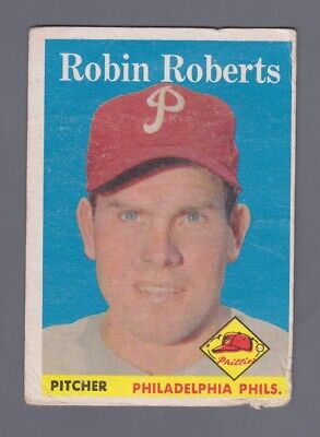 1958 Topps #90 Robin Roberts Philadelphia Phillies Baseball Card Low Grade