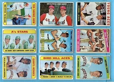 1961 thru 1969 Topps Lot of 18 Different Multi - Player Baseball Cards V/E - E/M