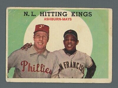 1959 Topps #317 N.L. Hitting Kings Ashburn - Mays Baseball Card Low Grade