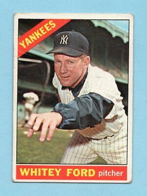 1966 Topps #160 Whitey Ford New York Yankees Baseball Card VG+ ap wrk/src      