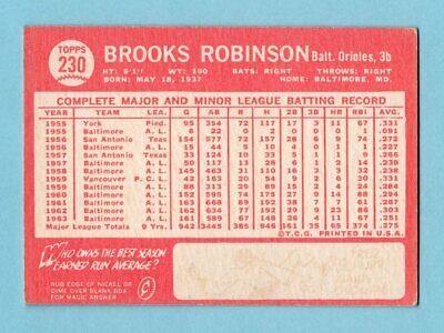 1964 Topps #230 Brooks Robinson Baltimore Orioles Baseball Card EX+   