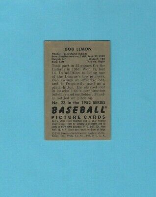 1952 Bowman #23 Bob Lemon Cleveland Indians Baseball Card 