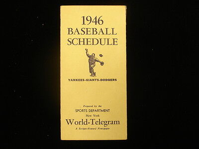 1946 Yankees, Giants & Dodgers Baseball Schedule – 3″ x 6″