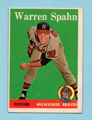 1958 Topps #270 Warren Spahn Milwaukee Braves Baseball Card E/M o/c ap pmb scrs