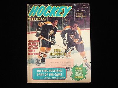 March 1973 Hockey Pictorial Magazine - Phil Esposito Cover