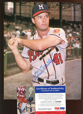 Eddie Mathews Milwaukee Braves Pose #2 Autographed 8 X 10 Photo PSA Cert