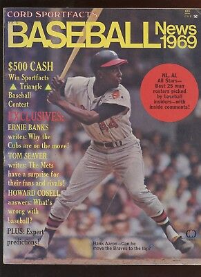 1969 Cord Baseball News With Hank Aaron Front Cover EX