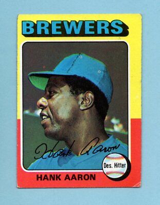 1975 Topps #660 Hank Aaron Milwaukee Brewers Baseball Card Vg/Ex 