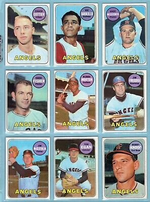 1969 Topps Complete California Angels Team Set of 27 Baseball Cards VG - NM  