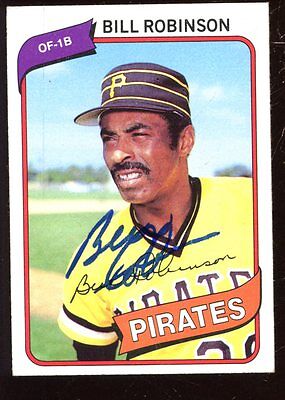 1980 Topps Baseball Card #264 Bill Robinson Autographed EX+