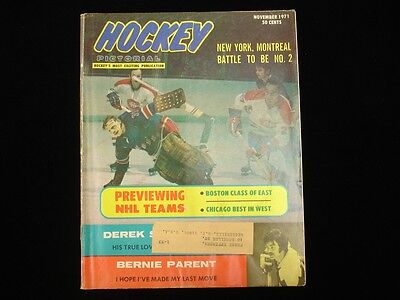 November 1971 Hockey Pictorial Magazine - Canadiens vs. Rangers Cover