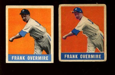 1948 Leaf Baseball Cards #57 Frank Overmire Orange & Red Variations