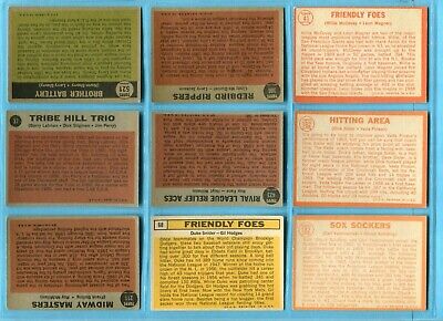 1961 thru 1969 Topps Lot of 18 Different Multi - Player Baseball Cards V/E - E/M