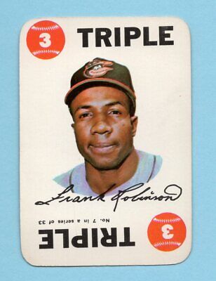 1968 Topps Game Insert #7 Frank Robinson Baltimore Orioles Baseball Card scr 