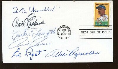 1982 Autographed Envelope 6 Signatures AB Happy Chandler