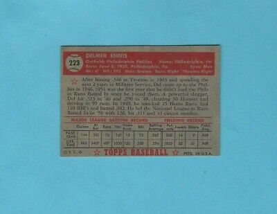 1952 Topps #223 Del Ennis Philadelphia Phillies Baseball Card Ex/Mt