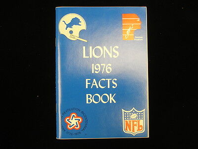 1976 Detroit Lions NFL Media Guide