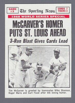 1969 Topps #164 1968 WS Special Game 3 Tim McCarver HR  Baseball Card NM 