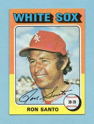 1975 Topps #35 Ron Santo Chicago White Sox Baseball Card NM