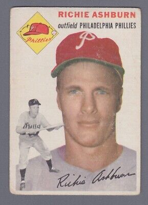 1954 Topps #45 Richie Ashburn Philadelphia Phillies Baseball Card VG lwf