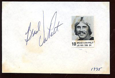 1975 Brad Van Pelt New York Giants NFL Football Autographed Cut Hologram