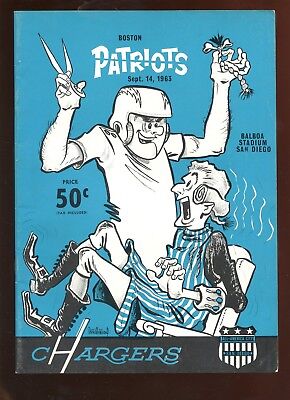 September 14 1963 AFL Program Boston Patriots at San Diego Chargers EX+