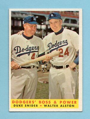 1958 Topps #314 Duke Snider & Walter Alston LA Dodgers Baseball Card EX+