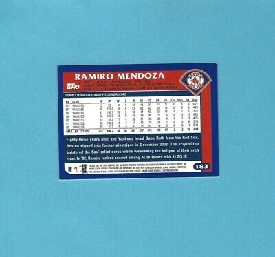 2003 Topps Traded & Rookies #T83 Ramiro Mendoza Autographed Baseball Card 