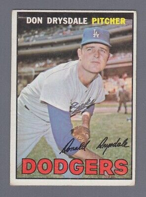 1967 Topps #55 Don Drysdale Los Angeles Dodgers Baseball Card Vg/Ex wrk 