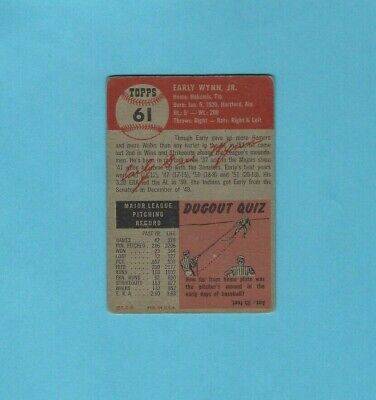 1953 Topps #61 Early Wynn Cleveland Indians Baseball Card VG