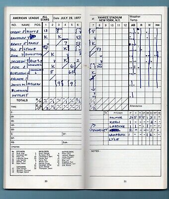 1977 All-Star Game Media Guide (scored neatly inside) includes All-Star Ballot