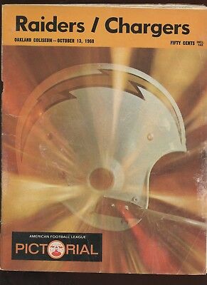 October 13 1968 AFL Program San Diego Chargers at Oakland Raiders