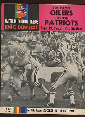 September 19 1965 AFL Program Boston Patriots at Houston Oilers EXMT