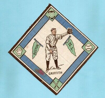 1914 B18 Blanket Tommy Griffith Boston Braves White Infield Green Pents Vari sta