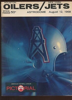 August 12 1968 AFL Program New York Jets at Houston Oilers VG-EX