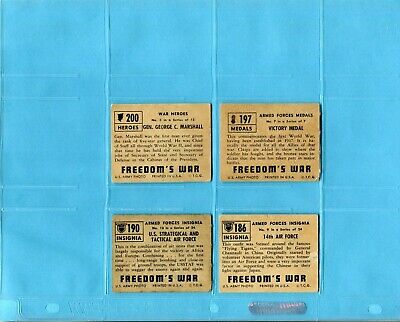 1950 Topps Freedom's War Starter Set Lot of 64 Different White Back Cards LG-EX+