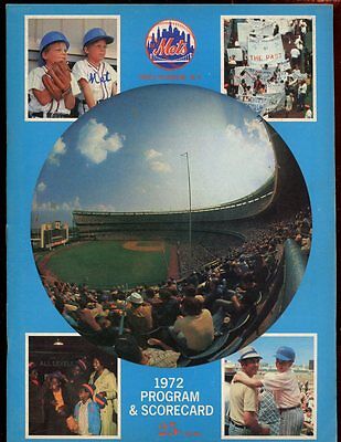 1972 MLB Program San Diego Padres at New York Mets EX+