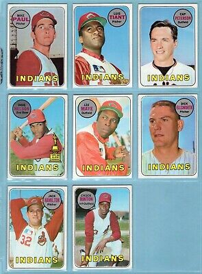 1969 Topps Cleveland Indians Lot of 26 Different Baseball Cards LG - NM  