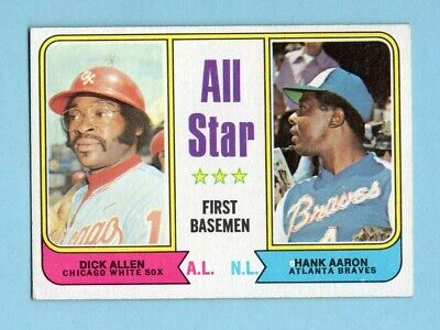 1974 Topps #332 Hank Aaron - Dick Allen All-Star Baseball Card Ex/Mt        